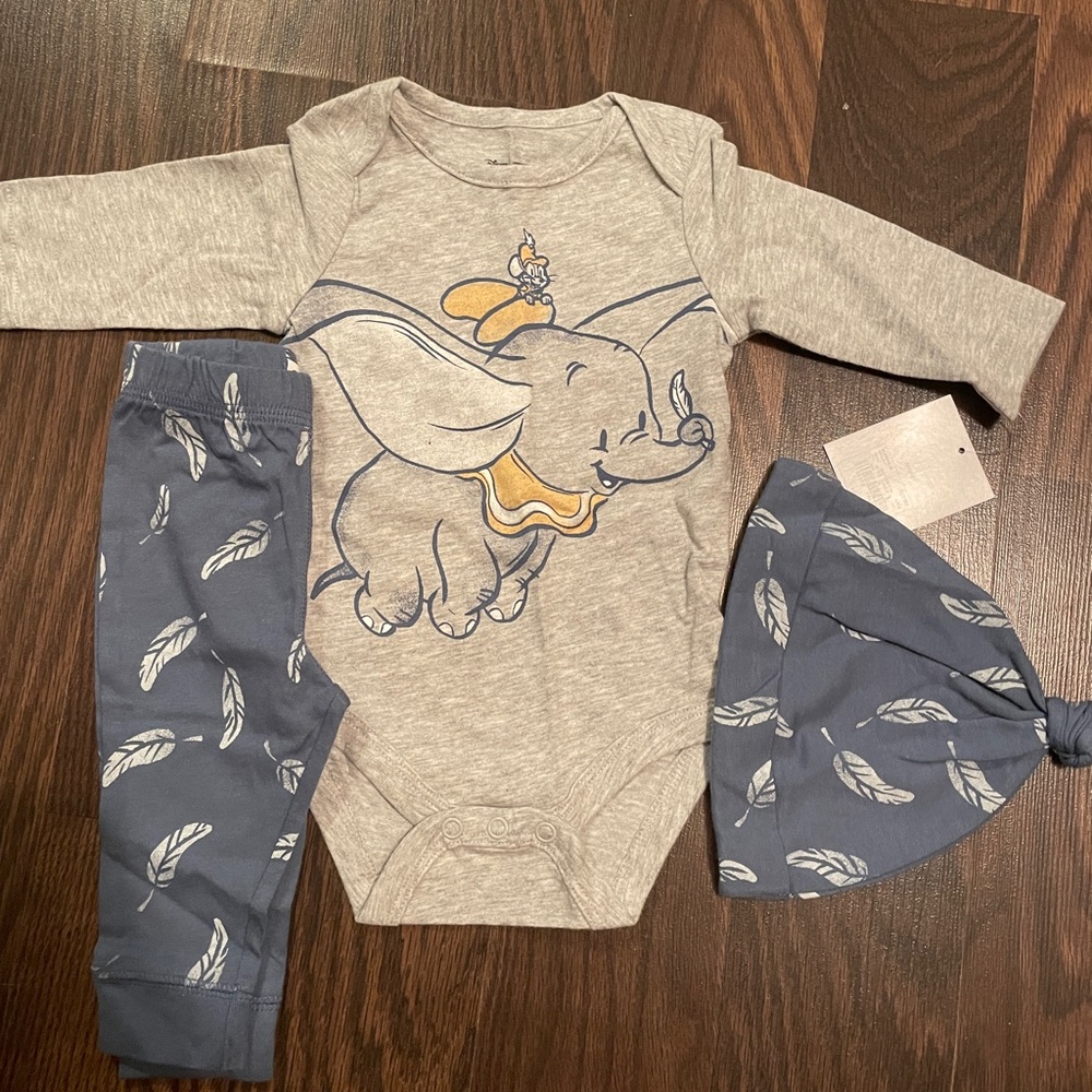 Dumbo 3 month outfit with hat and pants